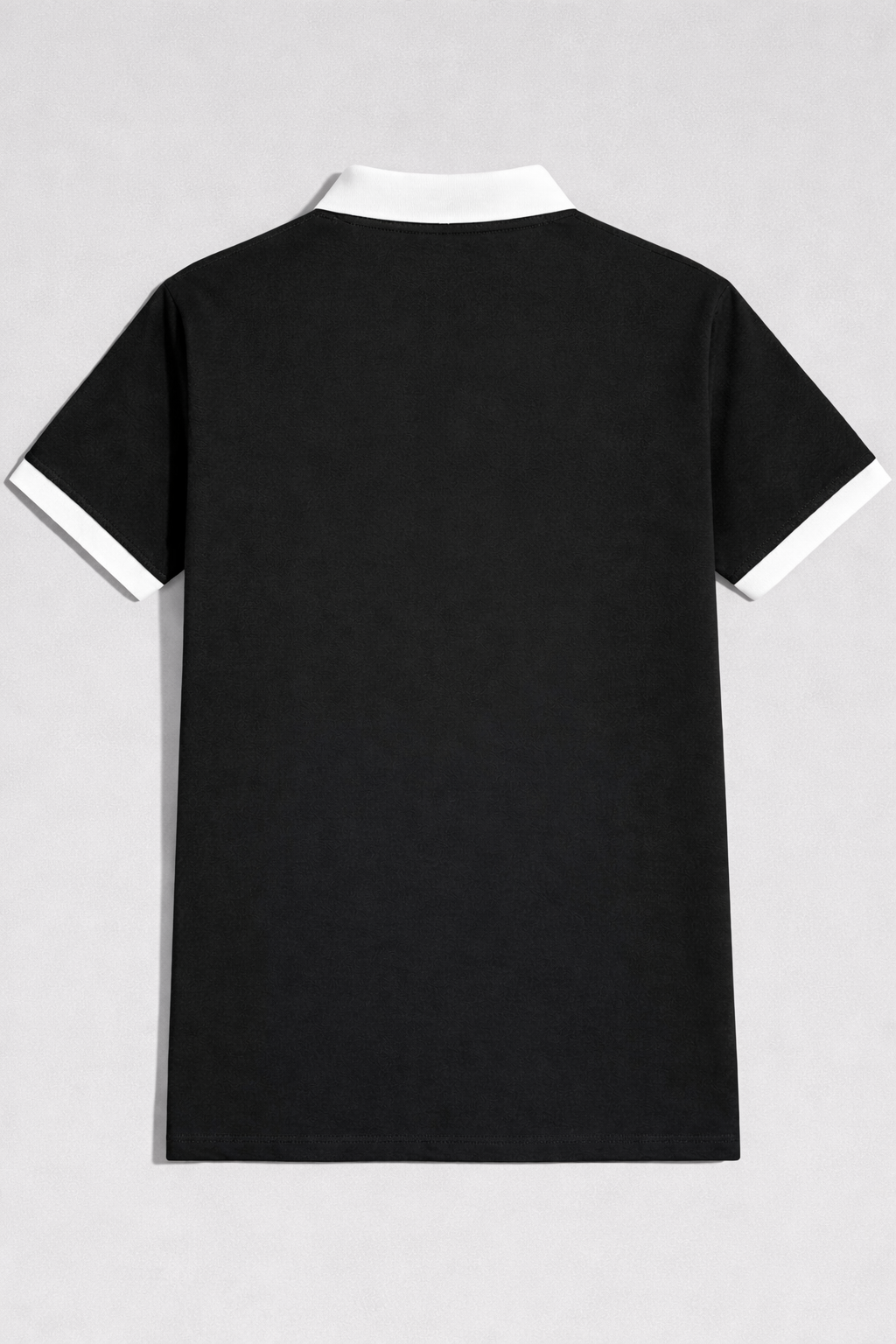 Men’s Black Polo T-Shirt with White Collar – Premium Edition