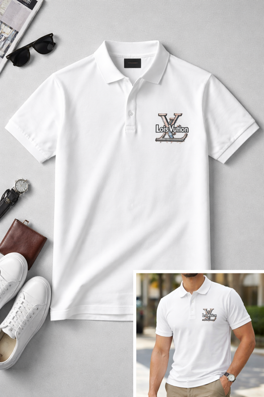 Men’s White Polo T-Shirt | Premium Cotton, Smart Casual Style