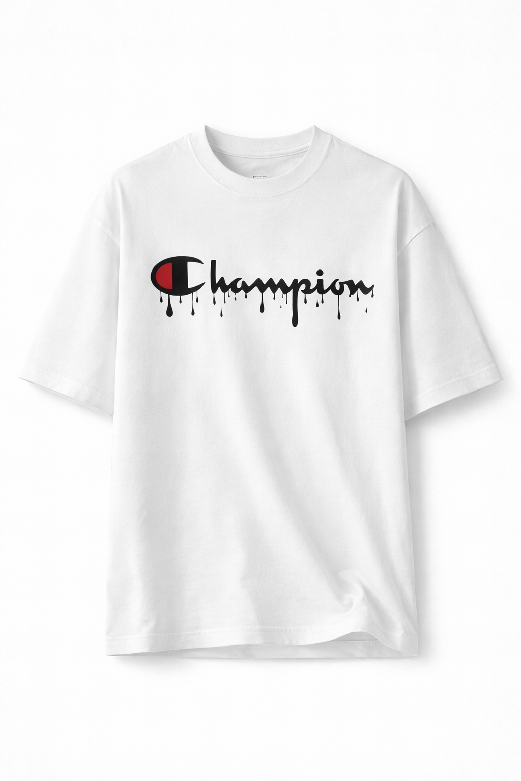 Champion Drip Logo Oversized White T-Shirt”
